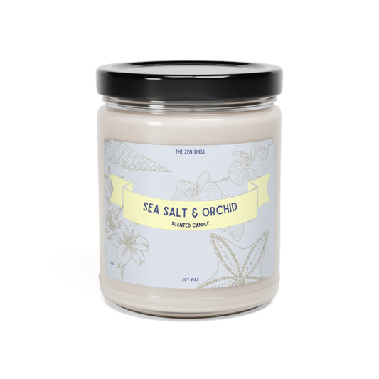 Sea Salt & Orchid Scented Soy Candle, 9oz