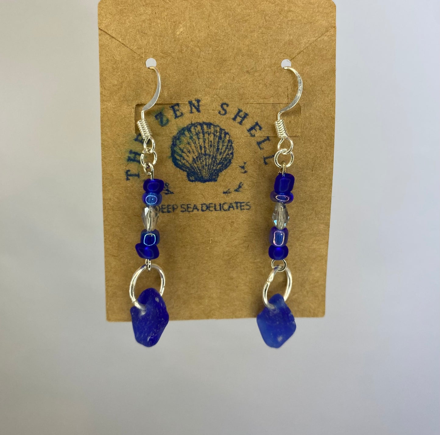 Blue Sea Glass Earrings