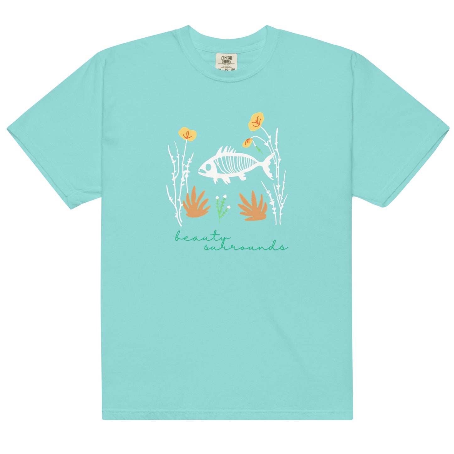 The Zen Shell | Fish Graphic | Unisex Garment-Dyed Heavy Duty T-Shirt