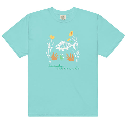 The Zen Shell | Fish Graphic | Unisex Garment-Dyed Heavy Duty T-Shirt